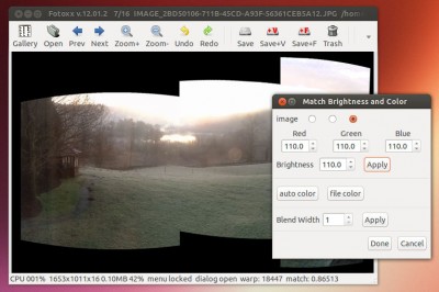 Fotoxx panoramas in Linux