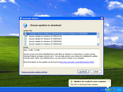 Windows XP updates