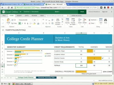Create spreadsheets with the Excel web app