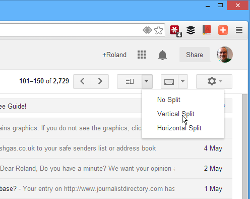 Choose the Gmail view