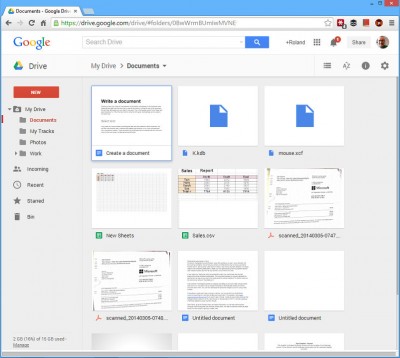 Google Drive's new interface