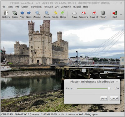 Adjust the exposure with Fotoxx