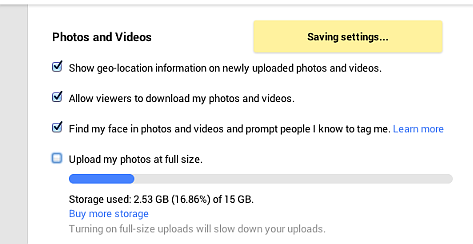 Configure Google+ settings