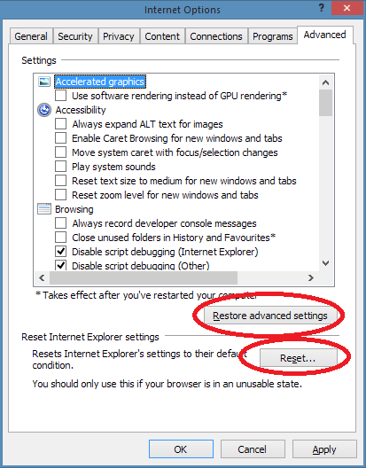 Fix Internet Explorer