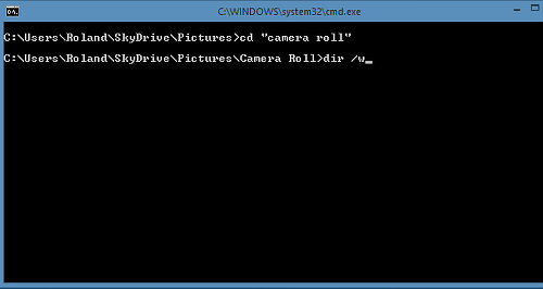 Using the command prompt window