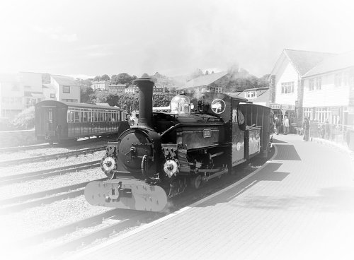 Steam train with vignette effect