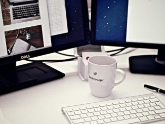 Computer workstation in the office