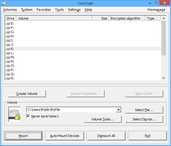 VeraCrypt file encryption
