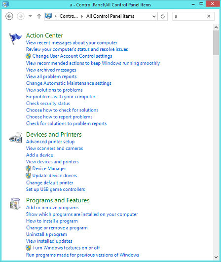 Windows Control Panel