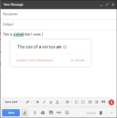 Grammarly Chrome extension