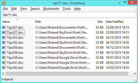 Search Windows with Everything