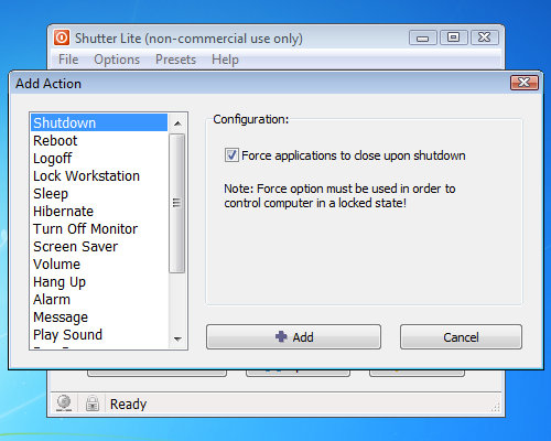 Shutter Lite actions