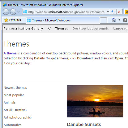 Download Windows themes