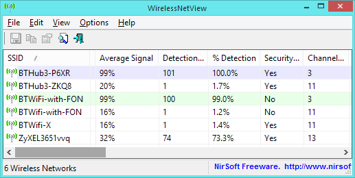 View Wi-Fi networks in range