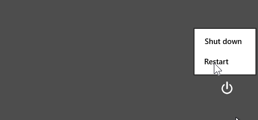 Windows restart options