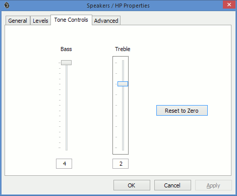 Set the treble and bass