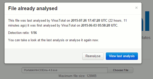 Scan files with VirusTotal