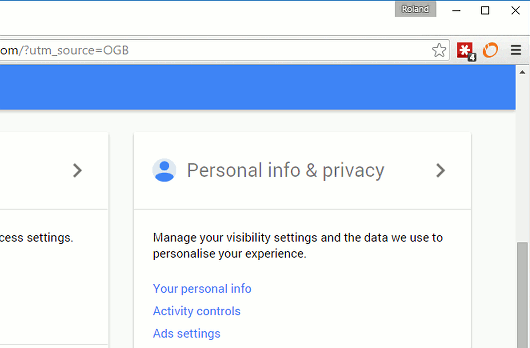 Google account options