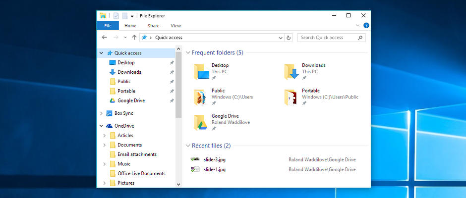 Windows 10 File Explorer