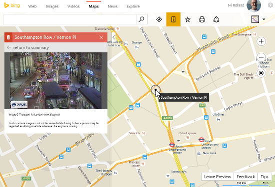 Bing Maps traffic