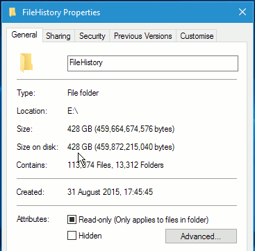 Folder properties in Windows
