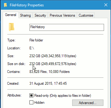 Folder properties in Windows