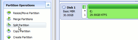 Partition the disk