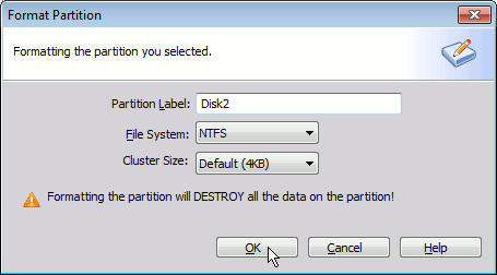 Format a disk partition