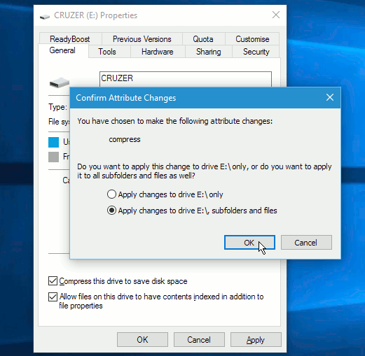 Enable drive compression in Windows