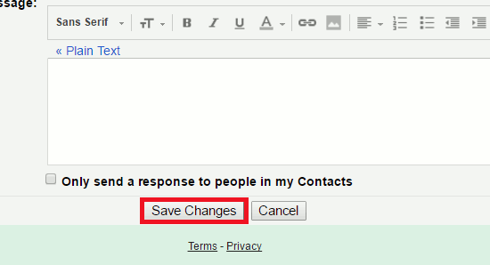 Save Gmail settings
