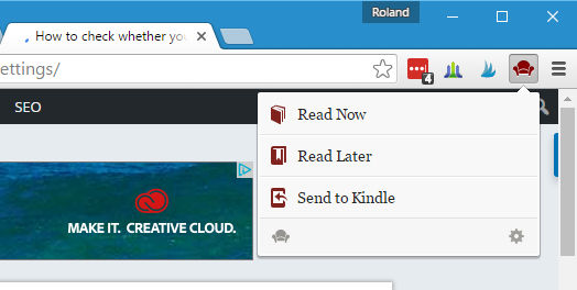 The Readability Chrome extension