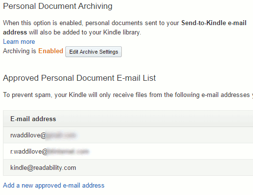 Your Amazon account settings