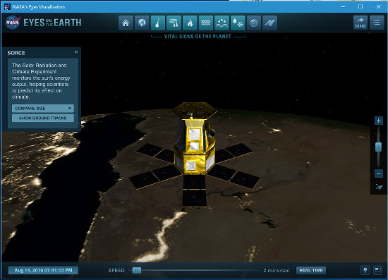 NASA's Eyes space exploration app running on Windows