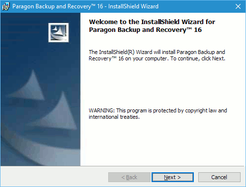 Install Paragon Backup and Recovery 16