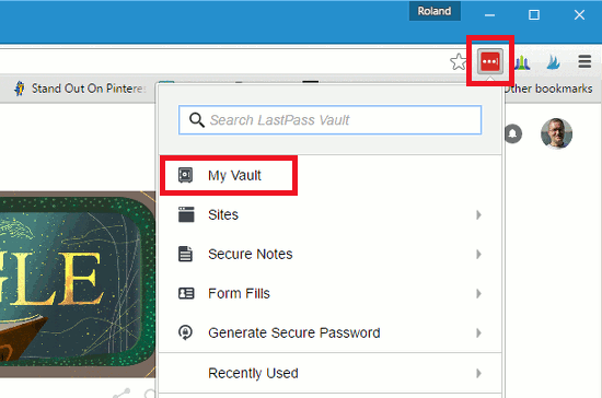 The LastPass extension in Chrome