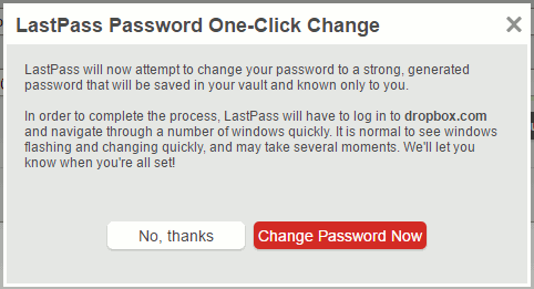 Automatically change passwords with LastPass password manager