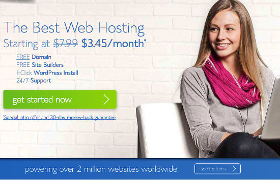 Bluehost home page