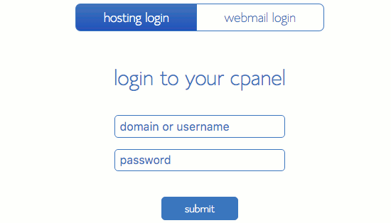 Log in to cPanel to administer your website