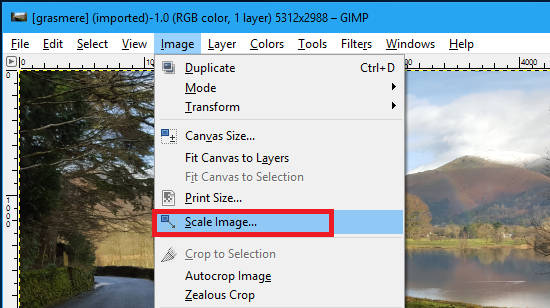 Scale images in GIMP to make them smaller or larger