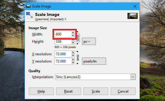 Scale images in GIMP to make them smaller or larger