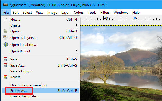 Export images in GIMP and save them in any format