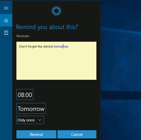 Cortana in Windows 10