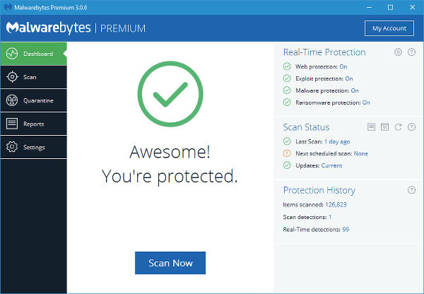 Malwarebytes 3 security software for Windows PC