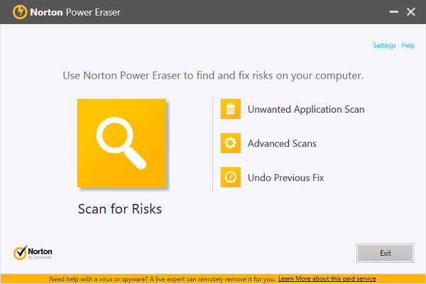 Norton Power Eraser cleans malware from infected computers