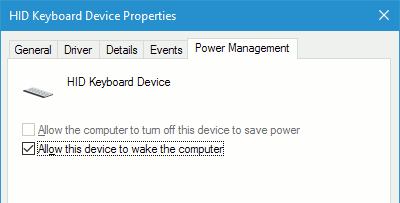 Keyboard device options in Windows