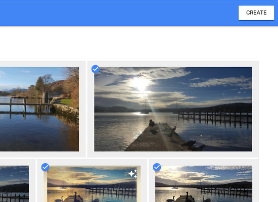 Create an album from selected photos in Google Photos