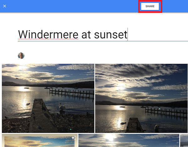 Share a photo album in Google Photos