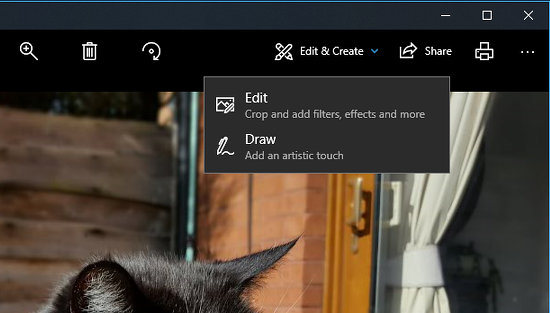 Edit photos or draw on them in the Windows 10 Photos app