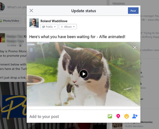 Posting a video to Facebook