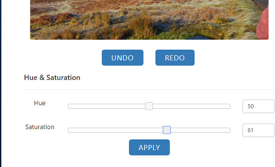 Change the hue and saturation of photos at BatchPhoto Espresso